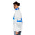 Stylish puffer jacket in retro Pan Am airline colors and design - men side left