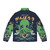 Cthulhu puffer jacket with cute Japanese fortune cat design - Back