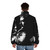 A colorblock puffer jacket with a musical and urban-inspired design - men back