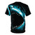 Graphic t-shirt design featuring a menacing megalodon, an ancient and massive prehistoric shark - Back