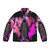 Demon Slayer Tanjiro Puffer Jacket with colorful abstract and silhouette design