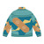 Golurk inspired blue puffer jacket with pixelated lineless design - Back