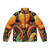 Octopus puffer jacket with tribal tentacle design