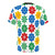 Vibrant spring floral retro pattern design on a t-shirt - Back