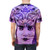 Model wearing a t-shirt featuring a Medusa-inspired abstract and colorful graphic design - men back