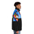 Melodic Blue Puffer Jacket with Hip Hop Inspired Artwork - men side right