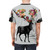 Vibrant floral and deer nature graphic t-shirt - men back
