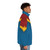 Puffer jacket with gold, red, and blue color scheme inspired by Captain Marvel, a popular Marvel superhero - men side right
