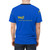 Graphic t-shirt featuring the Swedish greeting "Hej" in a stylized font design - men back