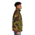 Golden Chinese dragon pattern puffer jacket, featuring a mythical beast design for dragon lovers - men side right