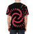 Retro pink abstract t-shirt with time vortex pattern - men back