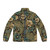 Gold sequin patterned puffer jacket