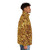 Gold sequin patterned puffer jacket - men side right