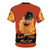 Gritty-inspired t-shirt with "Eat the Rich" design, featuring the Philadelphia Flyers mascot Gritty's face and colors - Back