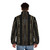 Gold puffer jacket with Greek key pattern - men back