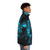 Puffer jacket with cosmic horror design, featuring Cthulhu-inspired tentacles and deep space elements - men side right