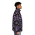 Notre Dame Rose Window Puffer Jacket featuring stained glass cathedral design - men side right