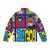 Teen Titans superhero puffer jacket with character designs - Back