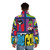 Teen Titans superhero puffer jacket with character designs - men back