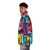 Teen Titans superhero puffer jacket with character designs - men side left