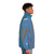 Sol Lewitt Inspired Minimalist Geometric Pattern Puffer Jacket - men side right