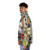 Soccer legend collage puffer jacket with rasta colors - men side left