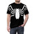 A striking black and white graphic depicting a stylized spider, perfect for fans of comic book superheroes and minimal designs. - men front