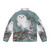 Snowy puffer jacket with pine trees and winter landscape - Back