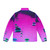 Psychedelic iridescent puffer jacket with trippy, dreamy abstract design - Back
