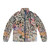 Street art puffer jacket featuring bold, graffiti-style graphics