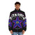 Starro the Conqueror puffer jacket with textured, dotted design inspired by the classic comic book villain - men front