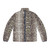 Snakeskin print puffer jacket with reptile-inspired design