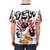 Retro-style penguin cartoon design t-shirt with Japanese festival and party inspired graphics - men back