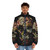 Smyrna Skull Puffer Jacket with a floral pattern and nature inspired design - men front