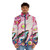Glitterwolf Acrylic Painting Puffer Jacket with vibrant colors and eye-catching design - men front
