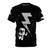 Spaceman graphic t-shirt with lightning bolt and star space design