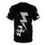 Spaceman graphic t-shirt with lightning bolt and star space design - Back