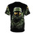 Futuristic Master Chief inspired abstract art on a high-quality t-shirt for Halo fans and sci-fi enthusiasts. - Back