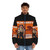 Slim Dusty Puffer Jacket with Graphic Country Music and Nature Design - men front