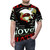 Vintage-style graphic t-shirt featuring the message "Marvin Says Love Can Conquer Hate" in a distressed design. - men front