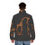 Giraffe puffer jacket with colorful abstract animal print design - men back