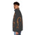 Giraffe puffer jacket with colorful abstract animal print design - men side left