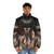 Enchanting "See No Evil" Puffer Jacket featuring surreal gothic design with mystical creatures and sacred geometry - men front