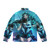 Seas Puffer Jacket featuring a deep blue, water-inspired design - Back