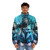 Seas Puffer Jacket featuring a deep blue, water-inspired design - men front