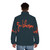 Gin Blossoms vintage logo printed on a cozy puffer jacket - men back