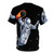 A digital art t-shirt design featuring an astronaut dunking a basketball in space against a backdrop of stars and meteors - Back