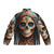 Santa Muerte skull puffer jacket with floral design - Back