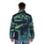 Giant Lizard Ascii Puffer Jacket featuring Godzilla-inspired design - men back