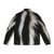 Skunk-inspired puffer jacket with bold black and white stripes - Back